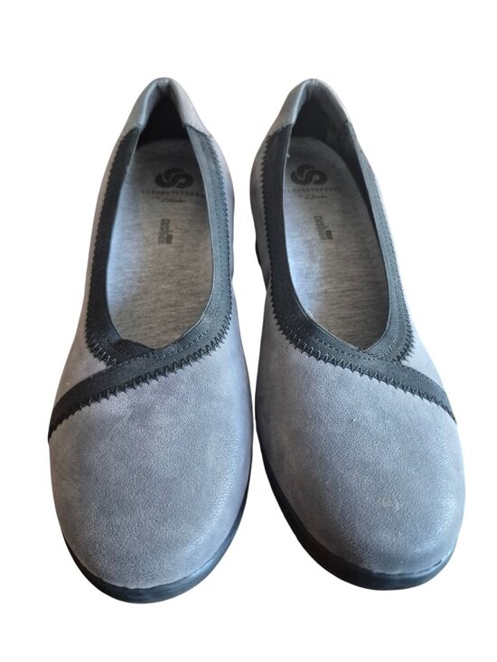 Clarks Shoes - Cloudsteppers By Clarks Womens Gray Slip-On Shoes Size 7 EU 37.5